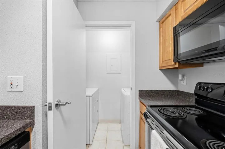 Kitchen with Laundry Closet with Washer and Dryer