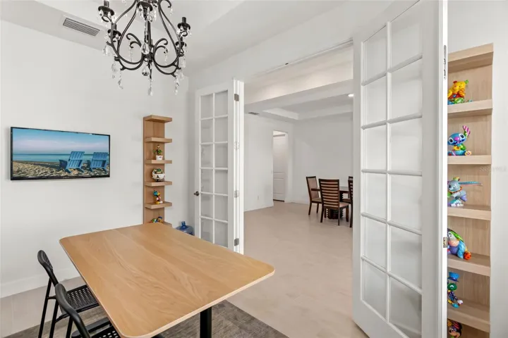 Double French Doors invite a great work space.