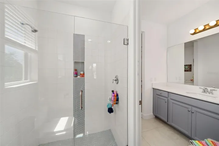 Large Shared Bathroom with Lock Off Separate Sinks for Bedroom 1 & 2 Ground Floor.