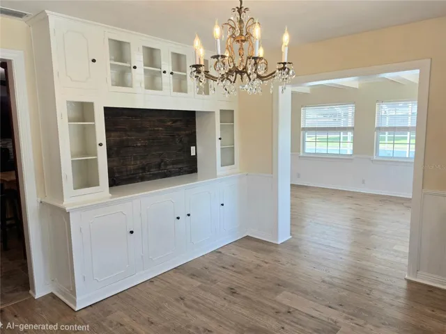built in cabinet in dining room