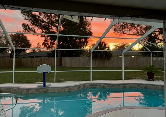 Pool in the evening