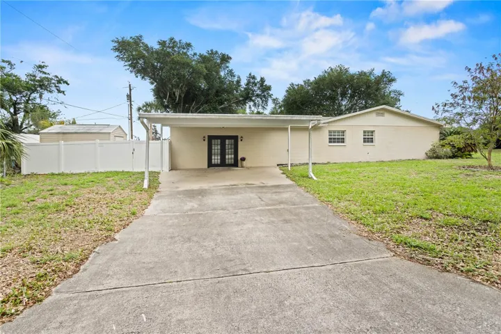 Side yard and carport