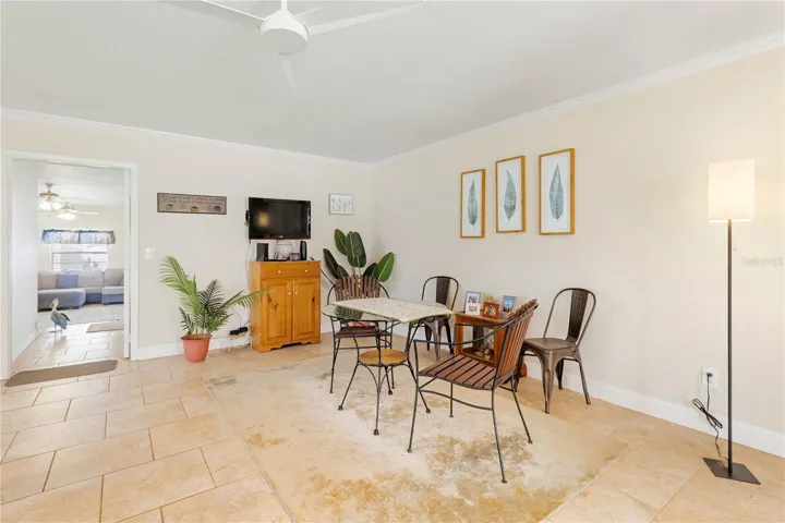 Family room ( being used as dining) and view of bonus room