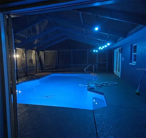 Color lighting in pool