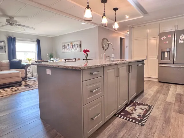 Open kitchen with island