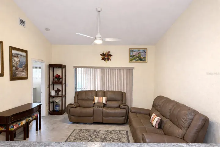 Living Room with sliders to the lanai.