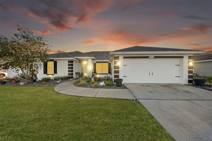 Front of the house at night