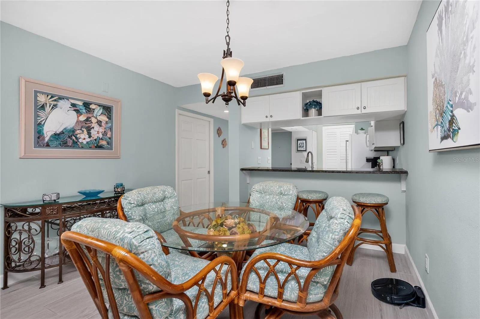 Pocket Doors to Guest Quarters in the background.
