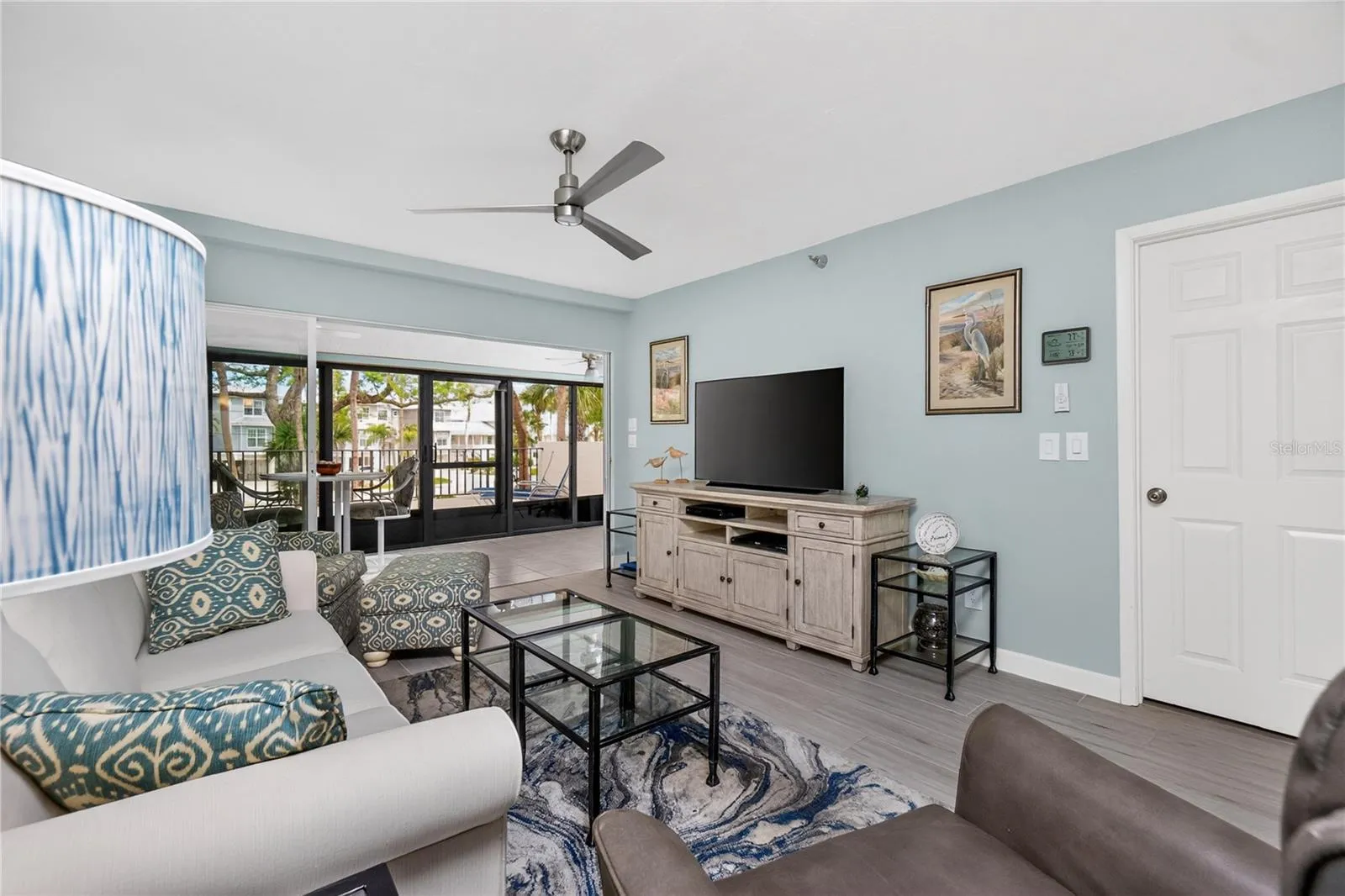 Living Room with Primary Bedroom Door Shown