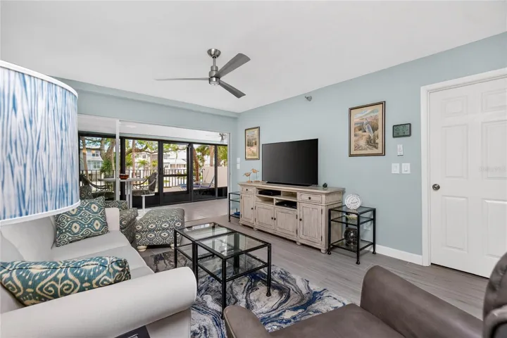 Living Room with Primary Bedroom Door Shown