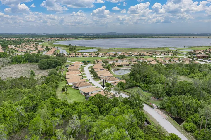Drone view of neighborhood