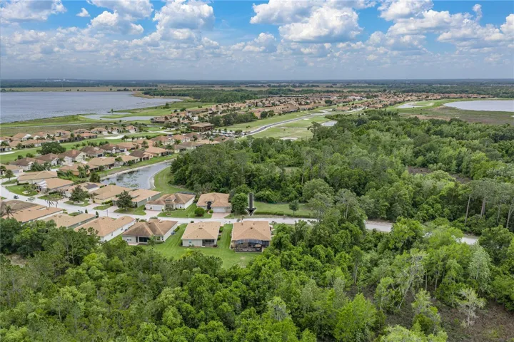 Drone view of neighborhood