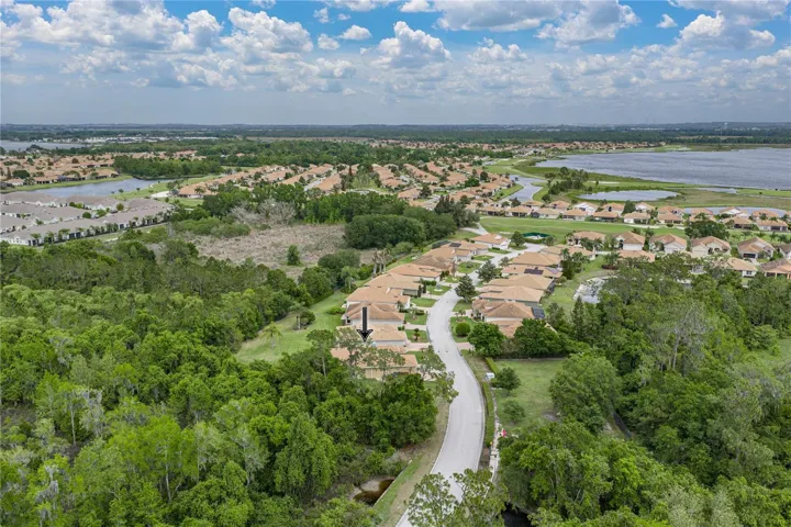 Drone view of neighborhood