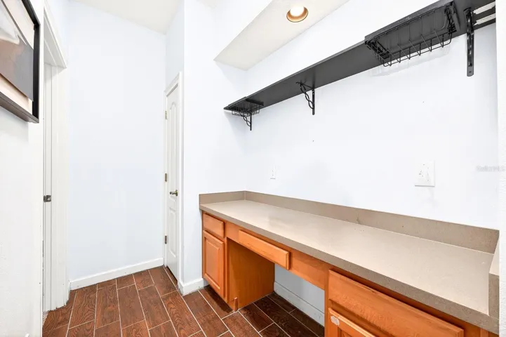 Built-in nook outside the secondary bedrooms.