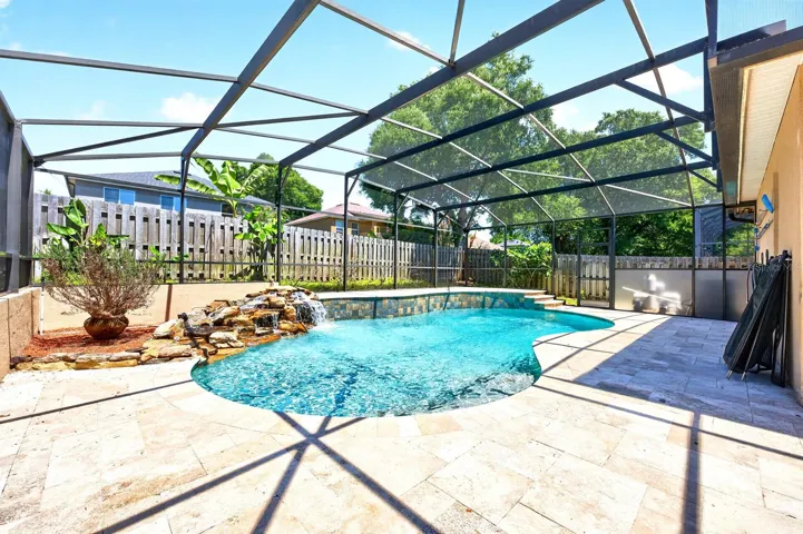 Private screened pool.