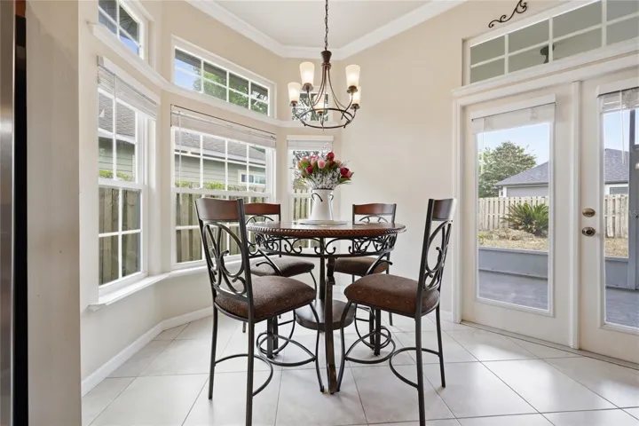 Window filled dining area