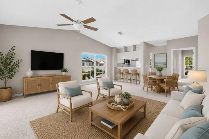 Virtually staged Living/Dining area ~