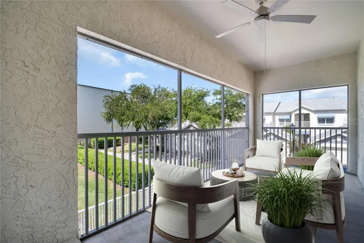 Virtually staged balcony ~