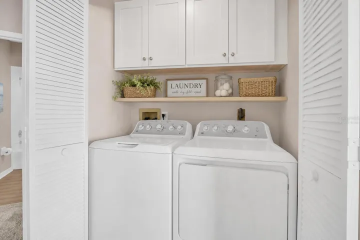 Virtually staged Laundry closet