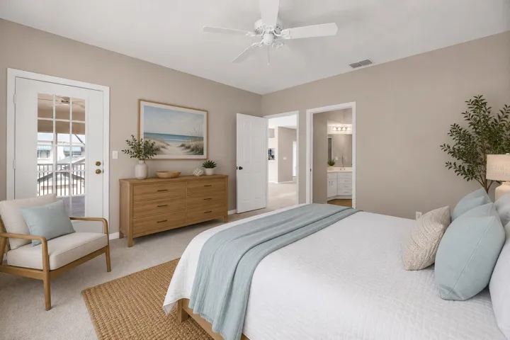 Virtually staged Master Bedroom ~