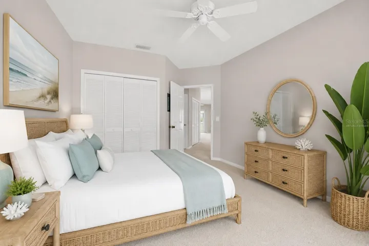 Virtually staged 2nd bedroom ~