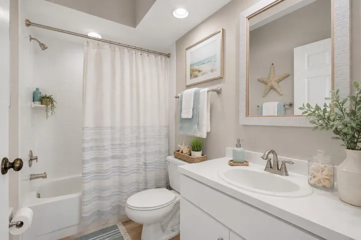 Virtually staged Guest bathroom