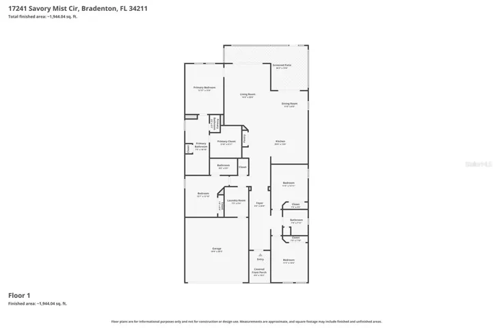 4 bed 3 bath rooms 2193 sq feet  screened lanai