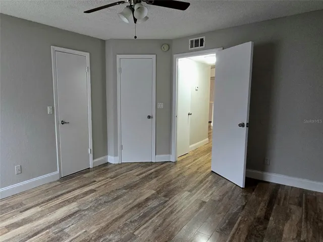 Bedroom 1 View of Closet Door and Ensuite Door for Bathroom 1