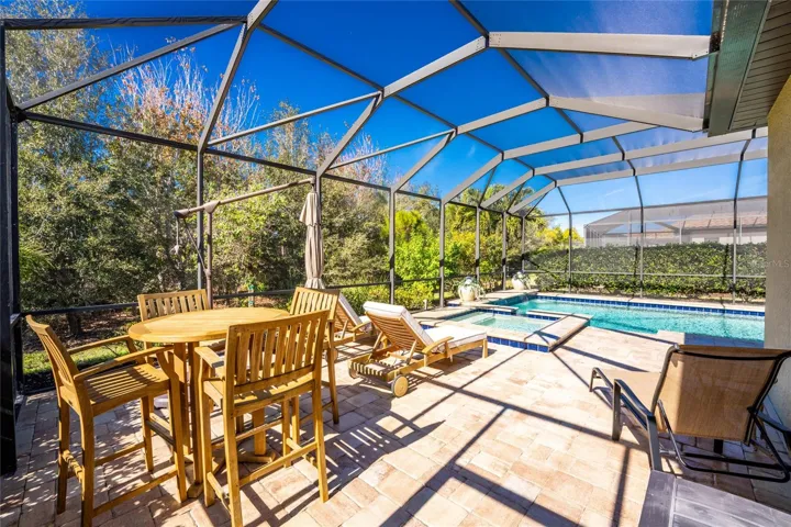 Spacious pool deck area