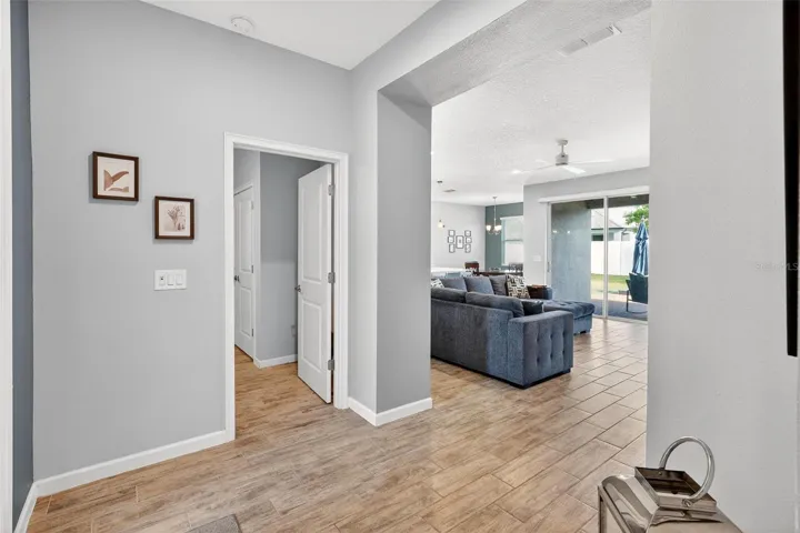 Foyer showing opening to family room