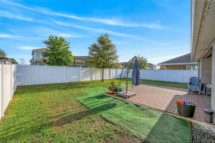 Fenced backyard