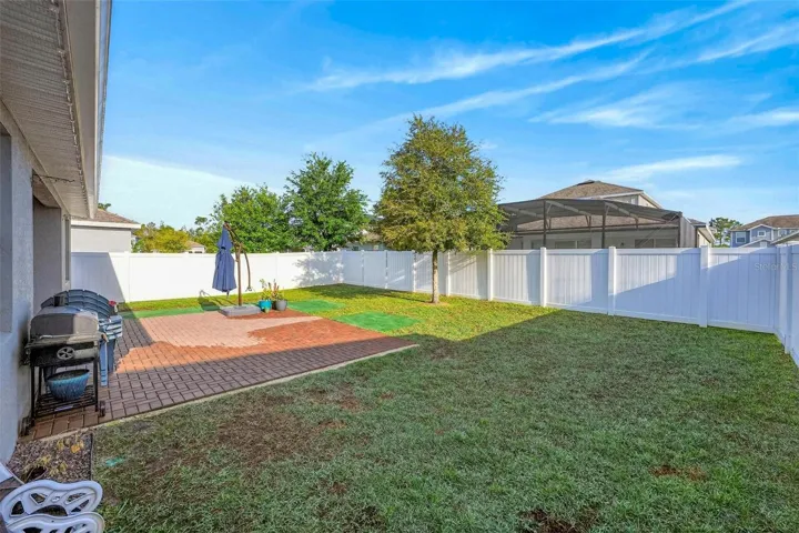 Fenced backyard