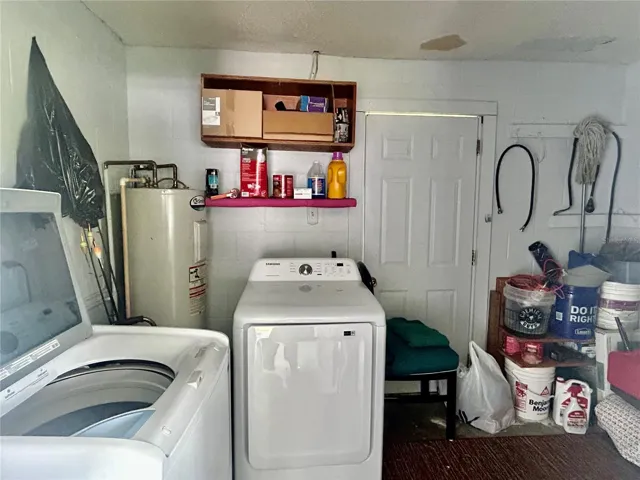 Laundry room in carport