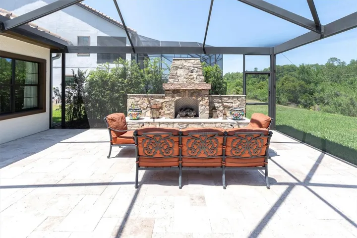 STONE FIREPLACE