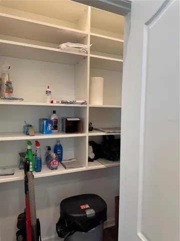 Kitchen pantry with built in shelving