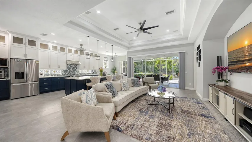 LIVING AREA WITH COMFORTABLE SEATING.