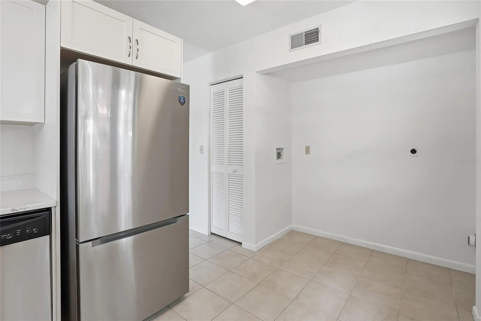 Washer/Dryer space conveniently located in the kitchen.