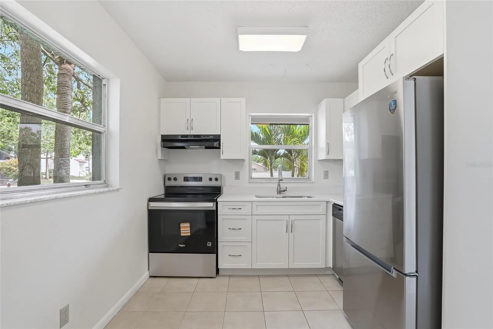 Lots of natural light in the kitchen