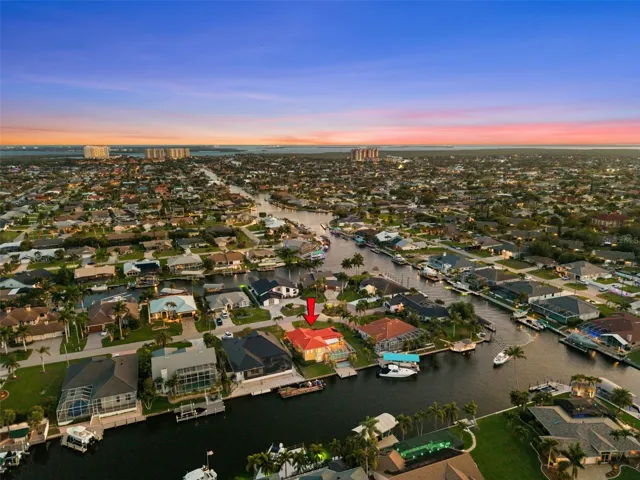 Evening Aerial view with Tarpon Point and  Cape Harbour in the background