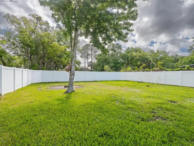 Expansive fully fenced backyard with plenty of room for pets, play, gardening, or outdoor entertaining.