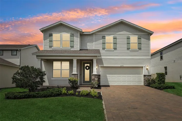 Virtually Staged  grass & twilight -Front View