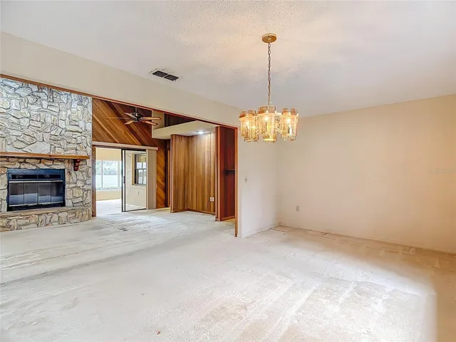 Large dining room with lots of light.