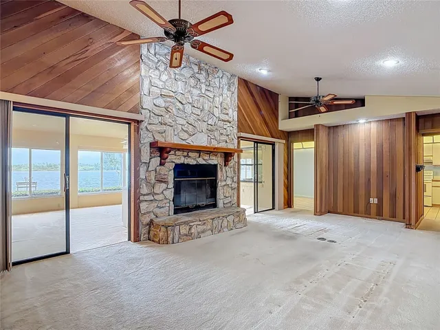Double sliders open to the larege porch area.