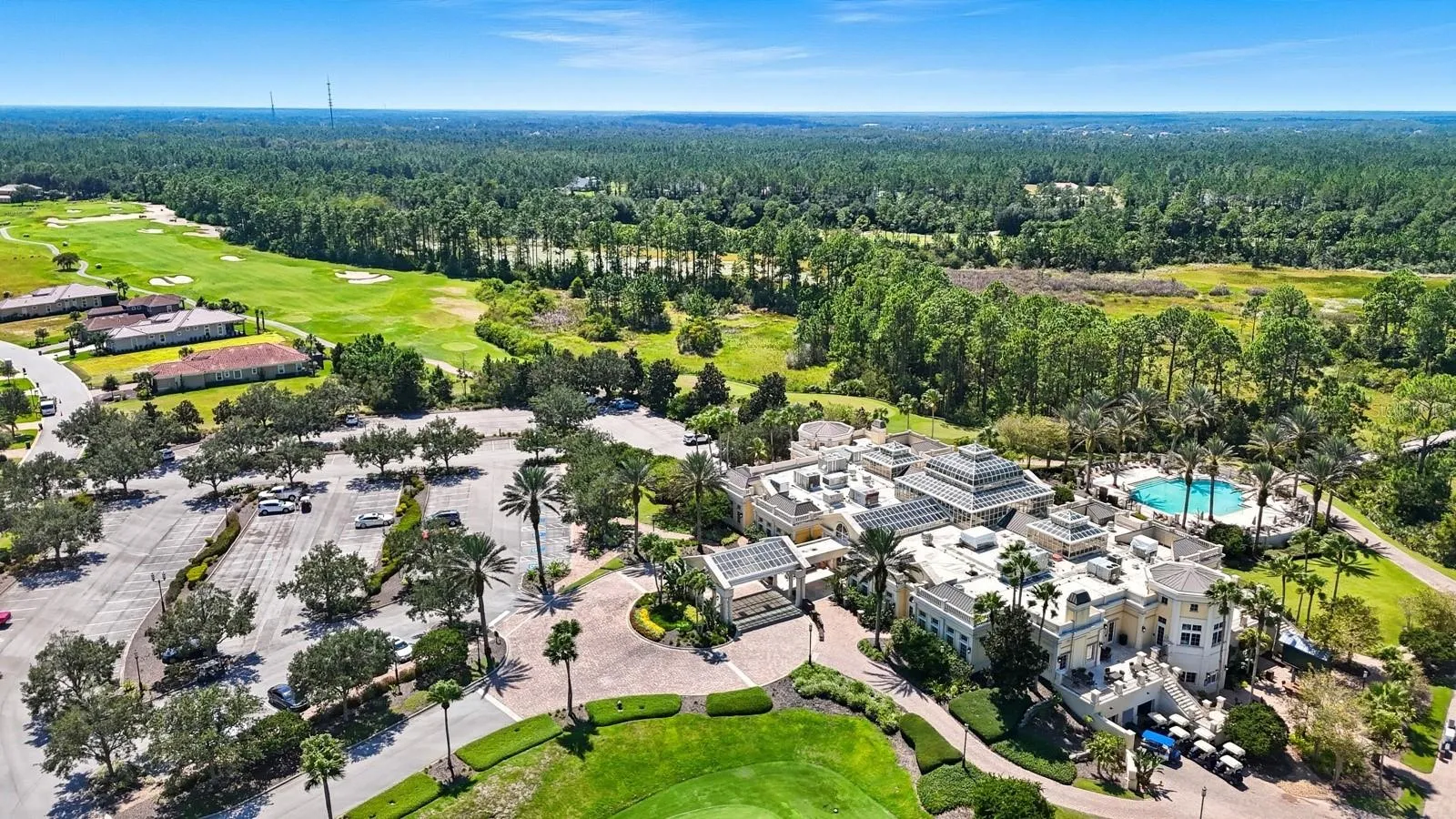Clubhouse and pool, requires membership