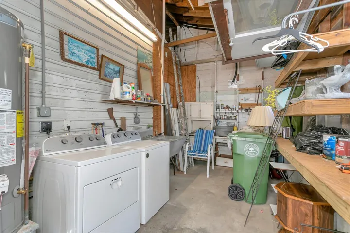 Inside the converted garage