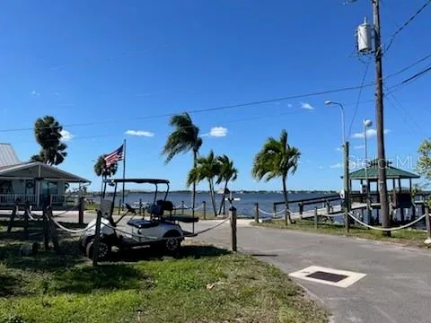 Golf cart parking at the fishing peir