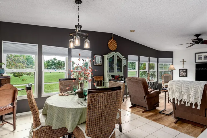 Dinning room and Living room, overlooking the golf course.