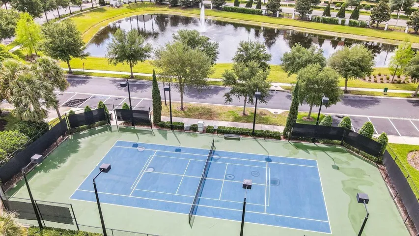Aerial view of Tennis court