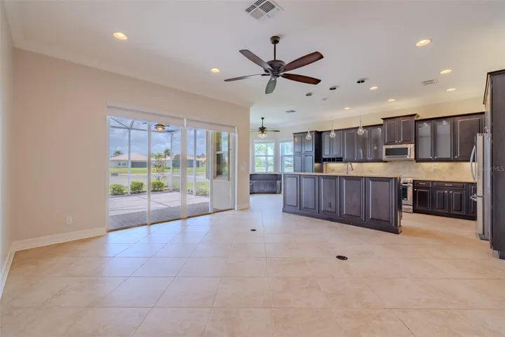 Great Room Looking at Kitchen & lanai