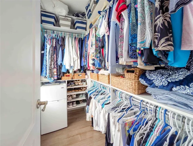 ... Master Closet.. The Owners Down a Little Remodeling and Added A Secondary Closet Space in the bathroom Area.